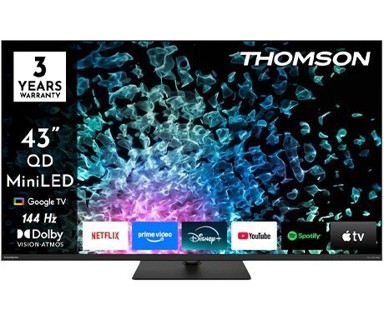 THOMSON TV 43MG7C15, 43", MiniLED, 4K UHD, 144 Hz, Google TV, crni